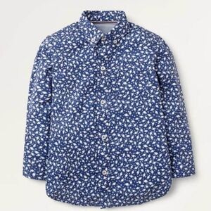 Mini Boden Space Print Party Shirt - College Navy Alien Space Boys 5/6Y